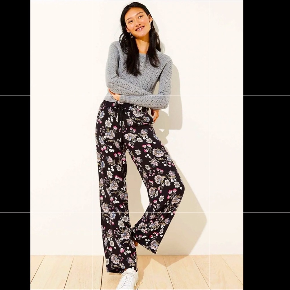 SUMMER SALE NWT LOFT floral drawstring pants size S